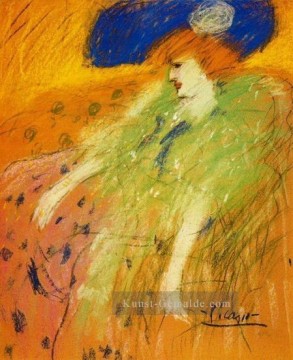  1901 - Frau au chapeau bleu 1901 kubist Pablo Picasso